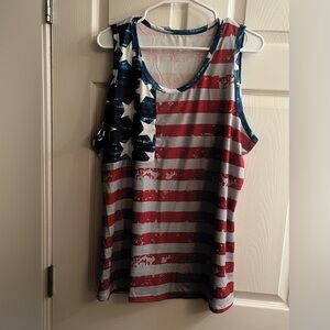 PATRIOTIC~AMERICAN FLAG~TANK TEE~XXL